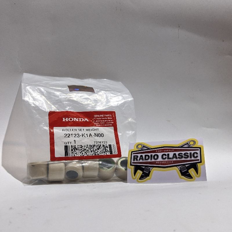 ROLLER SET WEIGHT CVT HONDA BEAT  LED 2020 SCOOPY 2021 ORI AHM 22123K1AN00