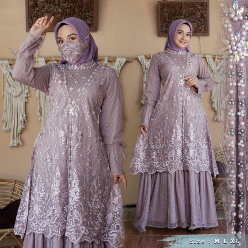 COD Kebaya Gamia Modern - Gamis Rianti - Dress kondangan - Gamis Pesta - Gamis modern - Kebaya Gamis Modern