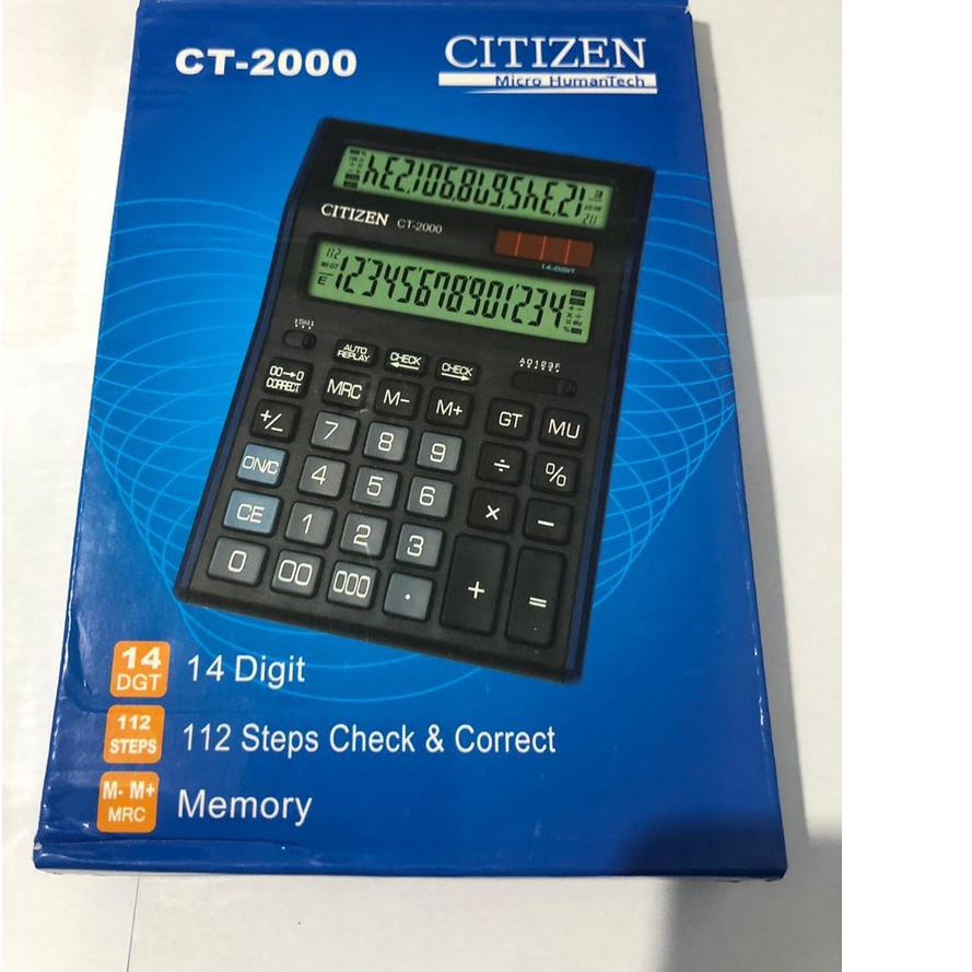 

Terbaru! KALKULATOR CITIZEN CT 2000 - 14 DIGIT - KALKULATOR DENGAN TAMPILAN 2 LAYAR - HIGHT QUALITY ...