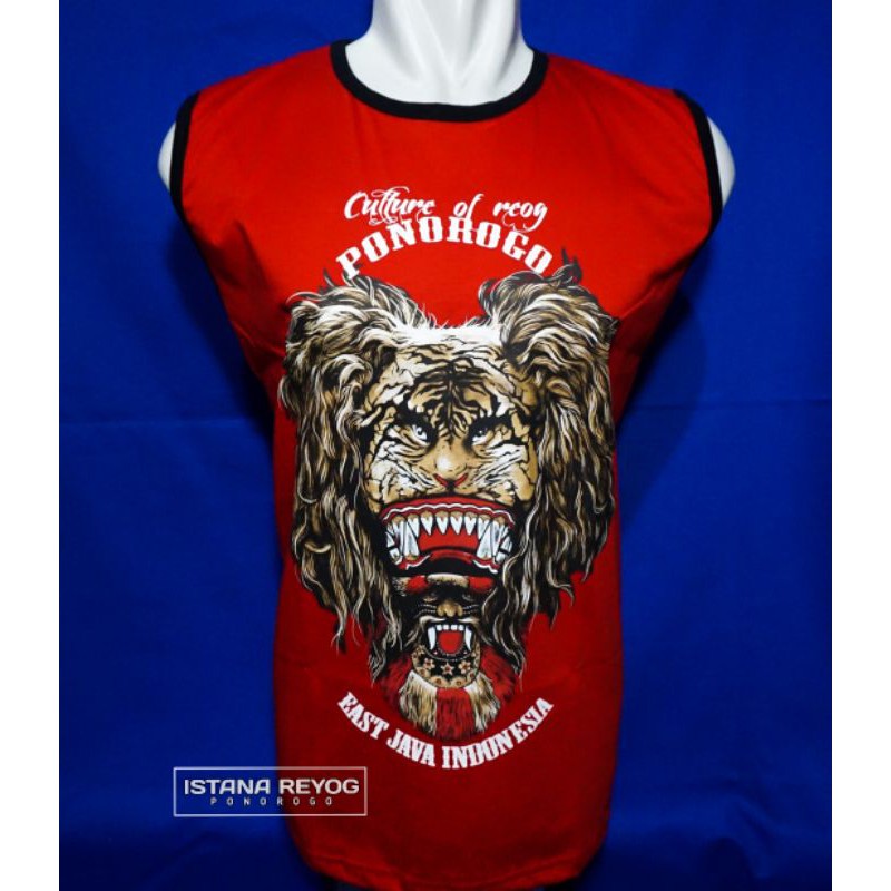 KAOS BUDAYA SINGLET BARONG TERLARIS ORIGINAL PONOROGO JIEGEX ST BR003 MERAH