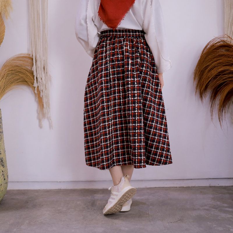 ROK MIDI A LINE 7/8  FLANEL IMPORT HAURAHELWA