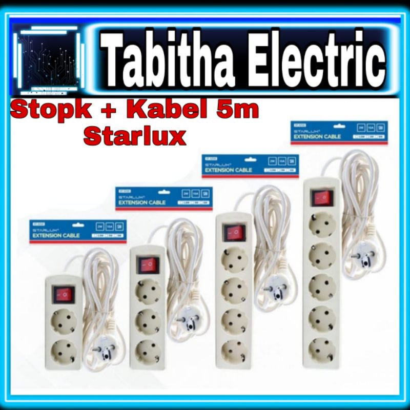 Stop kontak + Kabel 5m merk ATN/Meiko