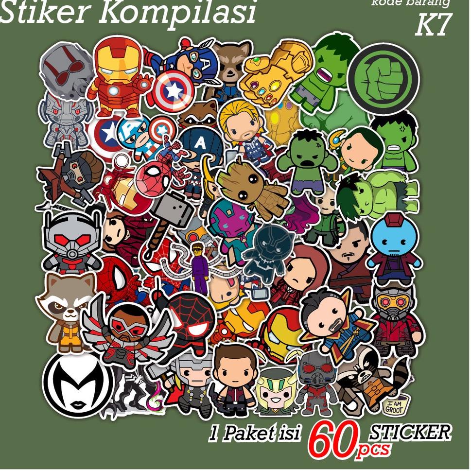 

MurrrMerrr // SnI [ MAC ] 60 PCS STICKER SUPERHERO KARAKTER SUPERHERO SUPERMAN HULK KAPTEN AMERIKA THOR LUCU AESTHETIC ANTI AIR UNTUK LAPTOP CASE TUMBLER KOPER HP - K7 //Diskon@promo