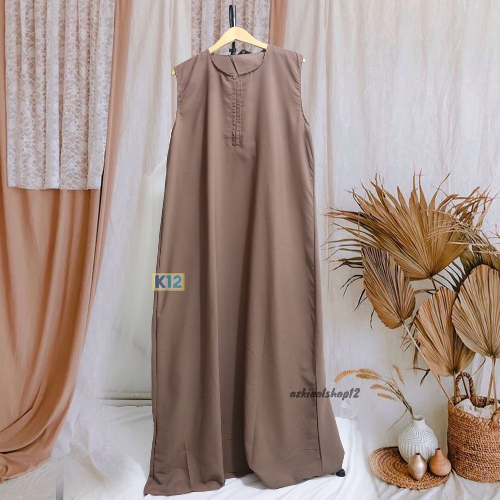 (BISA COD) INNER DRESS ABAYA HITAM/INNER LENGAN PENDEK/ INNERDRESS TANPA LENGAN/INNER ABAYA TURKI