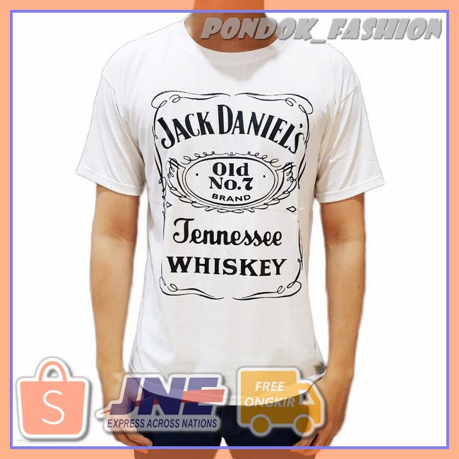 pakaian pria/atasan/kaos/kaos distro/kaos t shirt/kaos pria/t shirt/distro Jack Daniels No 7 Whiskey