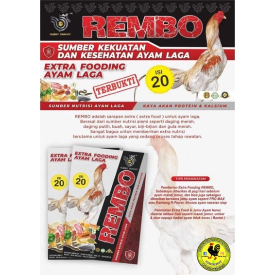 REMBO EXTRA FOODING SARAPAN UNTUK AYAM LAGA RUBBY PAKHOY