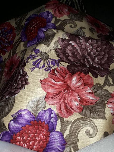 Bahan Kain Sofa Halus Mengkilap Motif Bunga - Rose