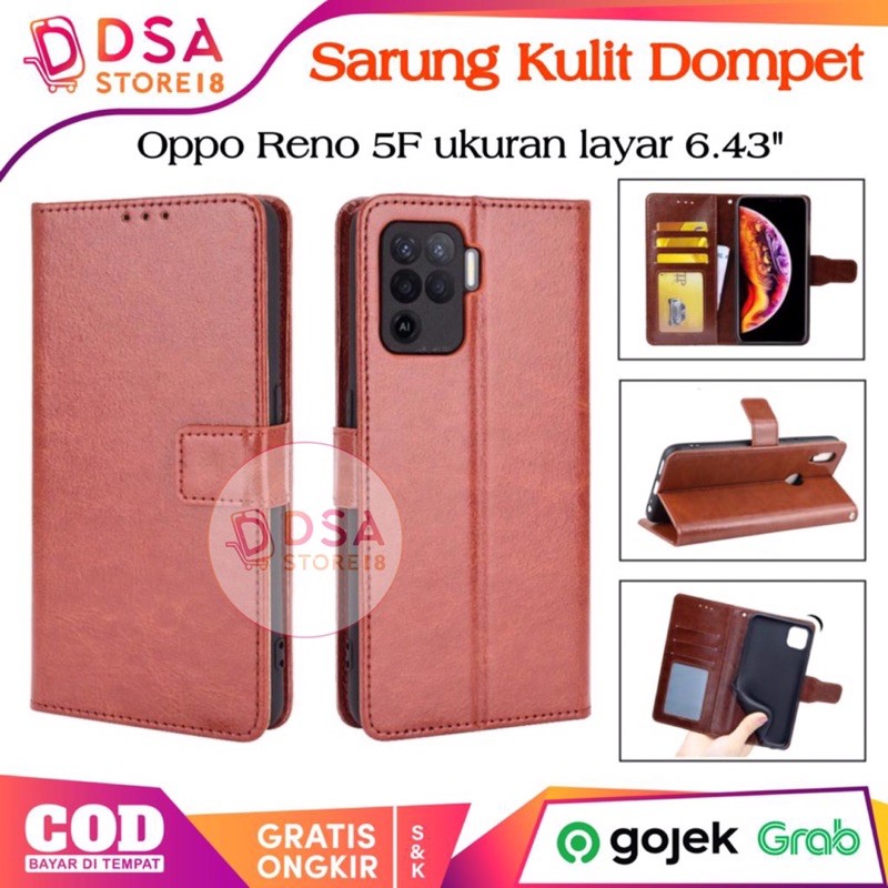 Case Oppo Reno 5F / Casing Oppo Reno 5F / Leather Case Flip Cover Wallet Dompet Hp Casing Kulit