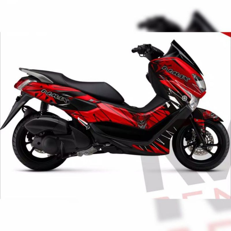 Stiker Decal Nmax Lama Fullbody merah hitam