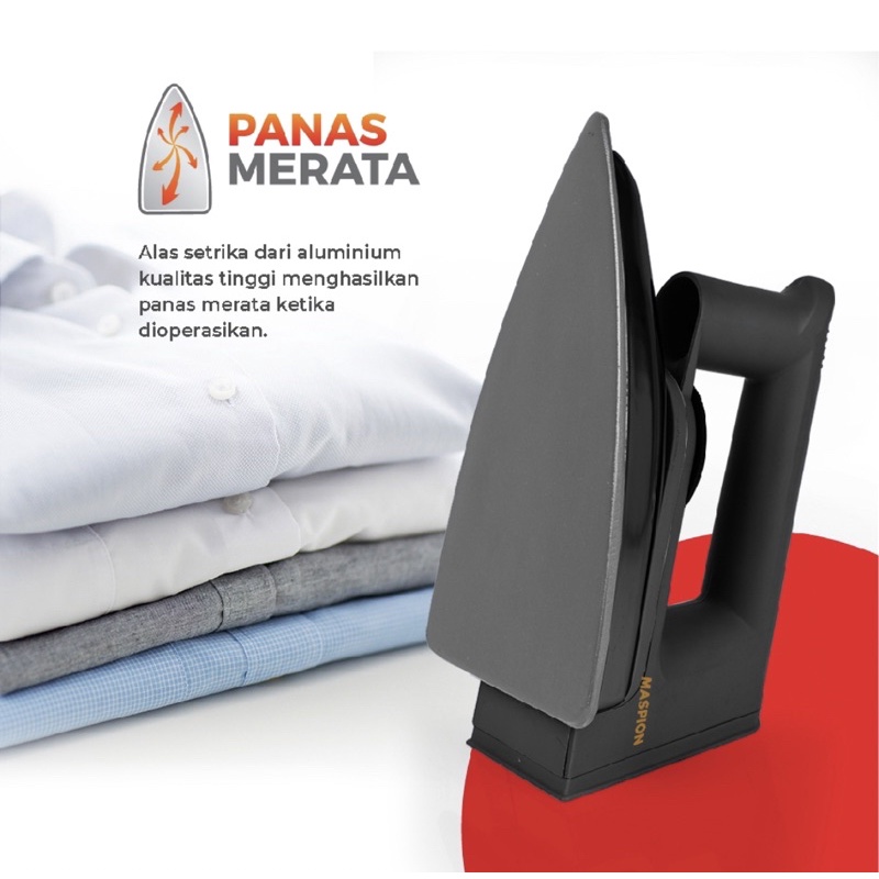 [ Maspion ]Setrika Listrik Maspion Black Automatic Iron EX-1010BB - Hitam
