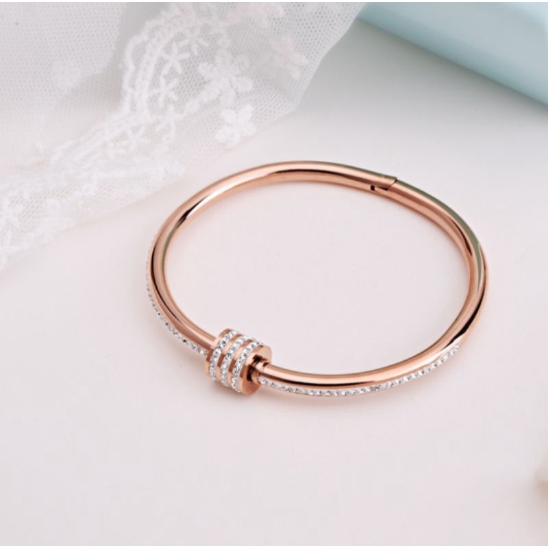 Gelang Titanium Paku Baut Full Mata Anti Luntur dan Karat | Tidak Menghitam | Bisa COD