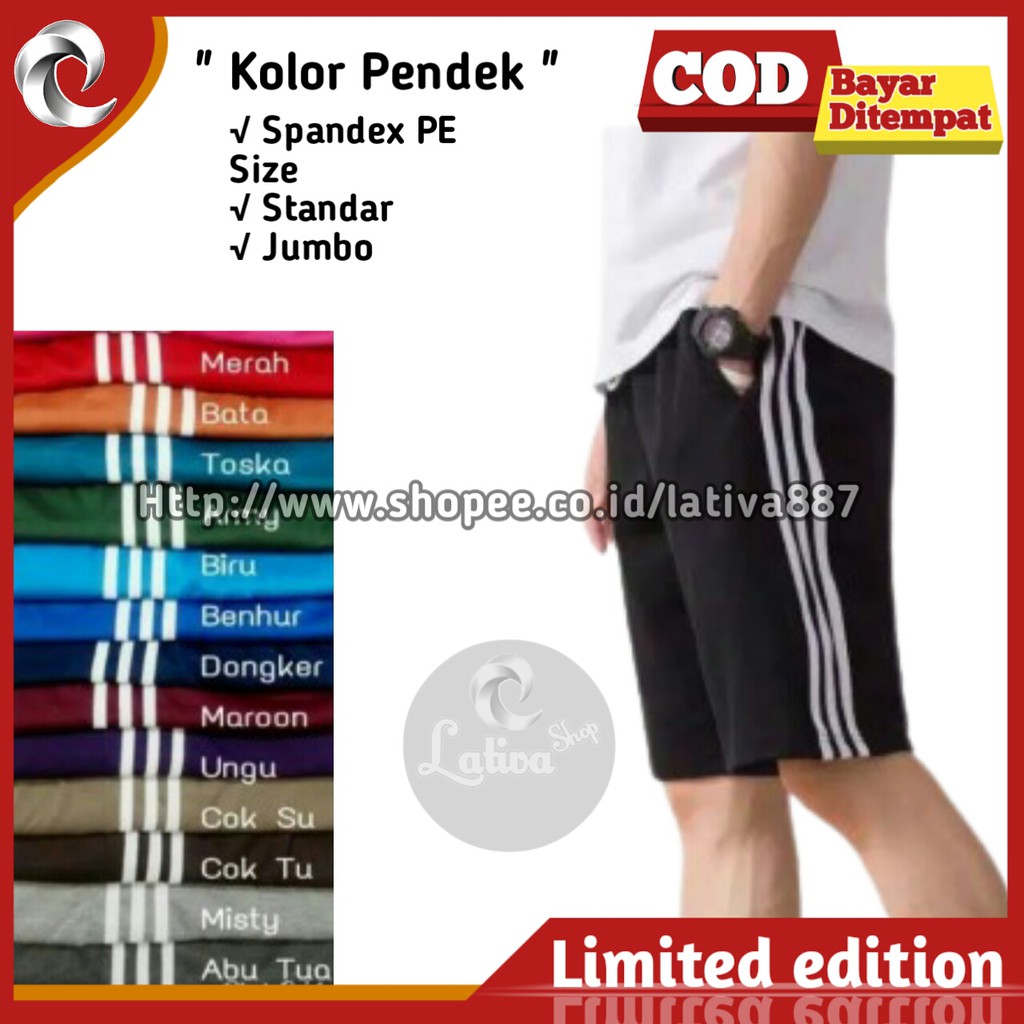 Celana Pendek Training Kolor Olahraga Pria Cowok standard
