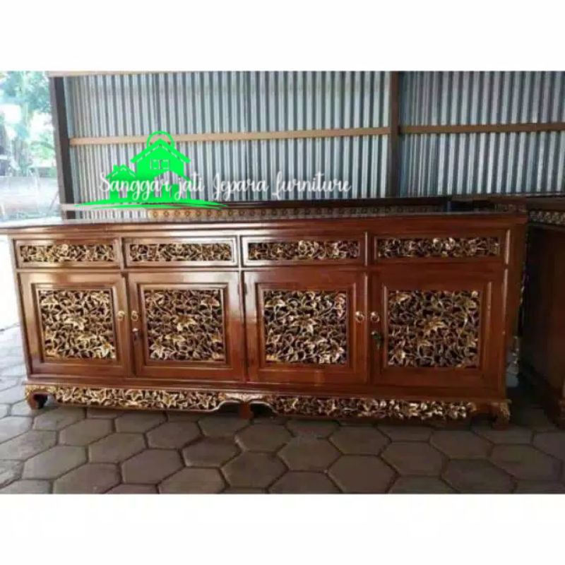 Bufet Meja Tv Console Palembang jati(meja tv bufet cabinet jati)
