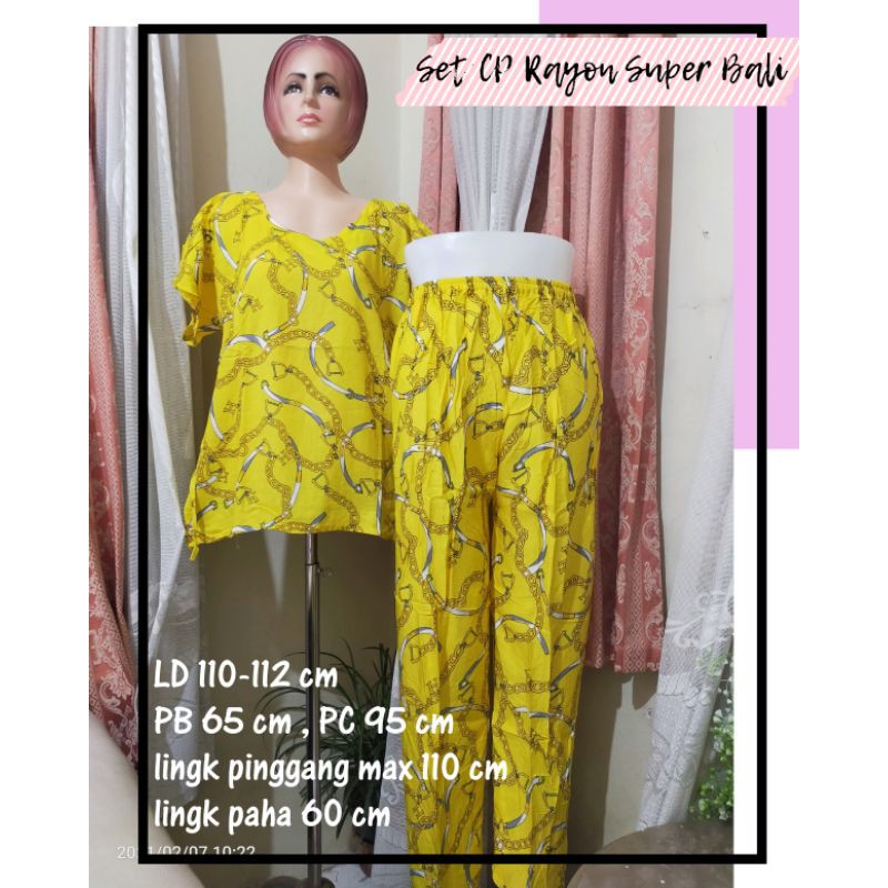 Set celana panjang Rayon Super