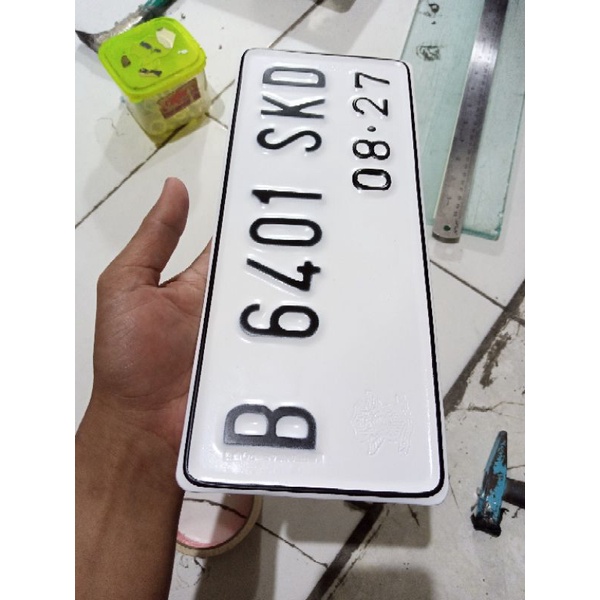 plat nomor motor (putih)satuan