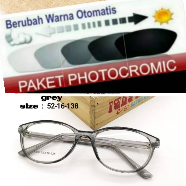 PAKET HEMAT : Frame Terbaru + Lensa Photocromic Anti UV Kacamata Minus Anti Radiasi dan Plus