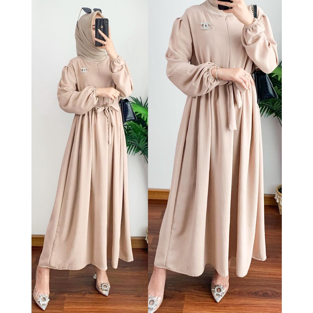 Fiana midi dress | midi dress wanita | gamis hits wanita