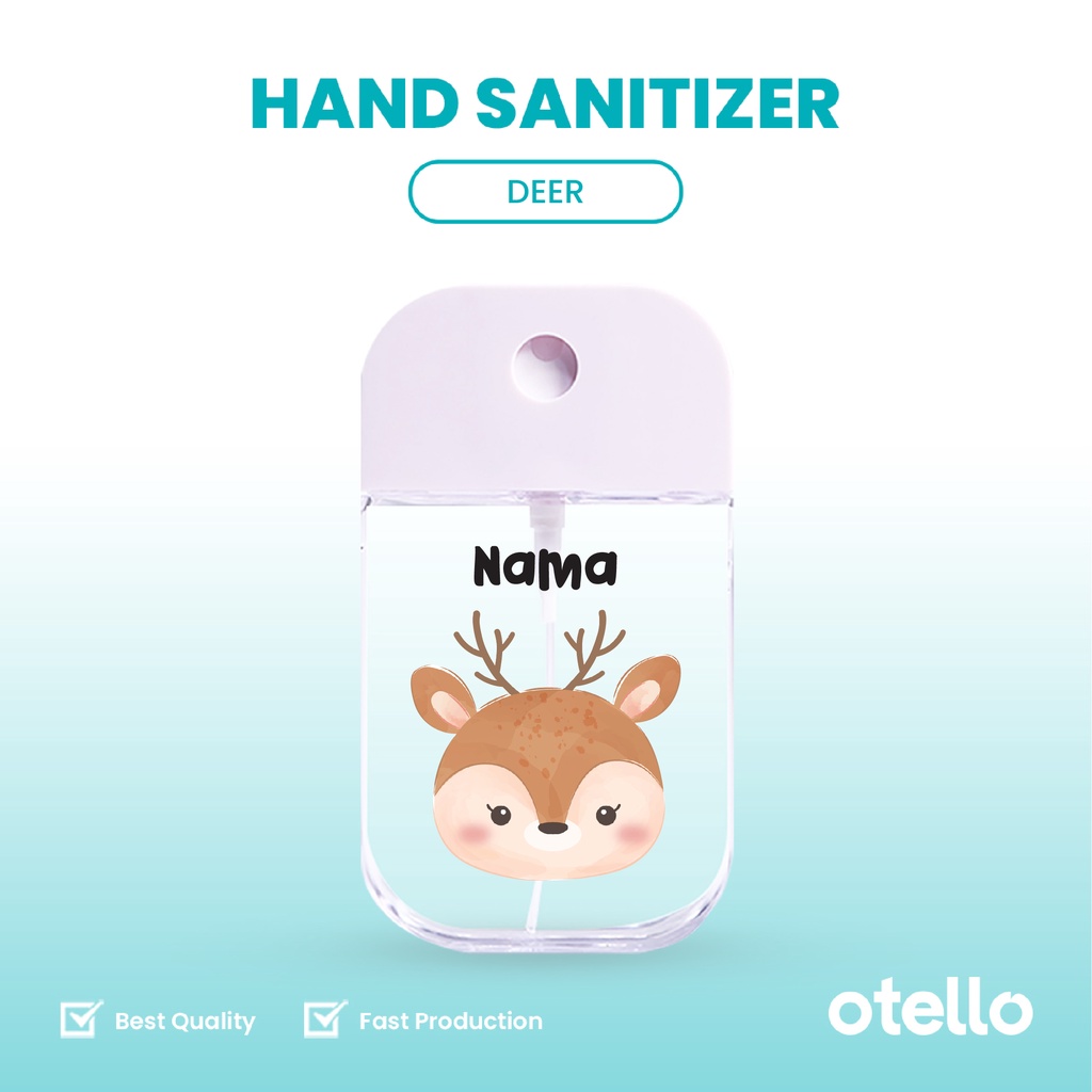 Otello Pocket Hand Sanitizer Bottle Animal Watercolor Spray Botol Semprot