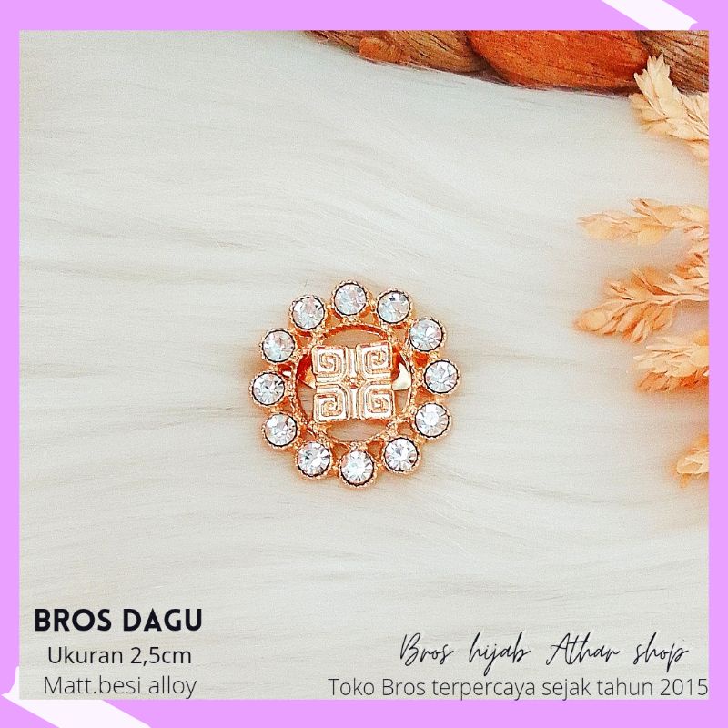 Bros B/bross signature branded import premium/brooch button/Bros hijab Athar shop scarve/Bros dada-Restu 02 gold