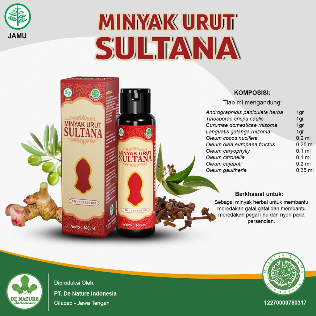 

MINYAK URUT SULTANA DE NATURE- OBAT MUAL MASUK ANGIN- NYERI SENDI PEGAL LINU KESELEO ENCOK ASAM URAT