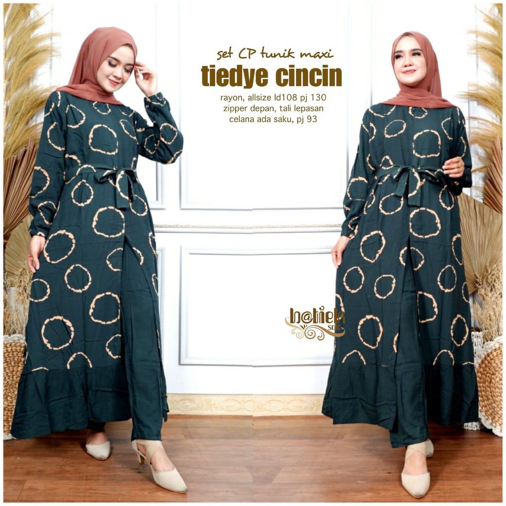 Set cp tunik maxi tiedye cincin