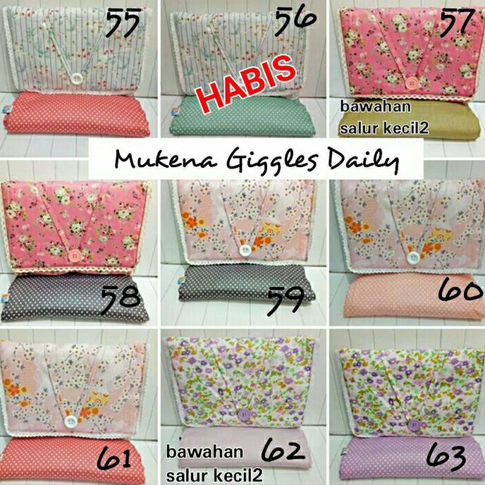 BIG SALE Mukena KATUN design by JEPANG merk GIGGLES Daily Cantik Bagus Good Quality