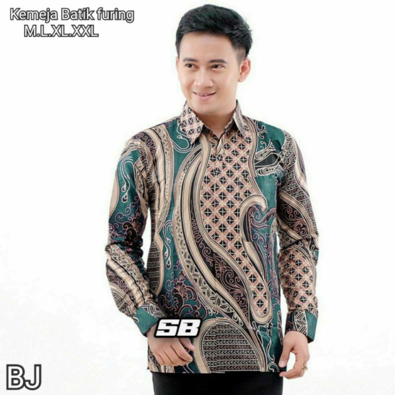 KEMEJA PRIA KEMBANG HIJAU TOSCA