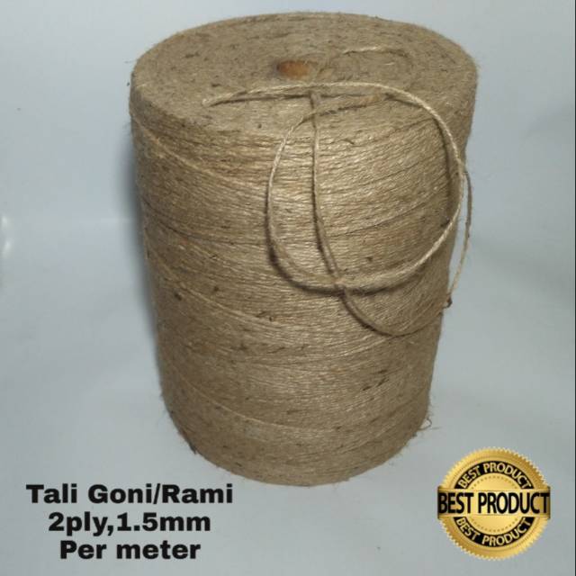 Jual Tali Goni 2 ply 1 5 mm Jute Tali Rami per meter 