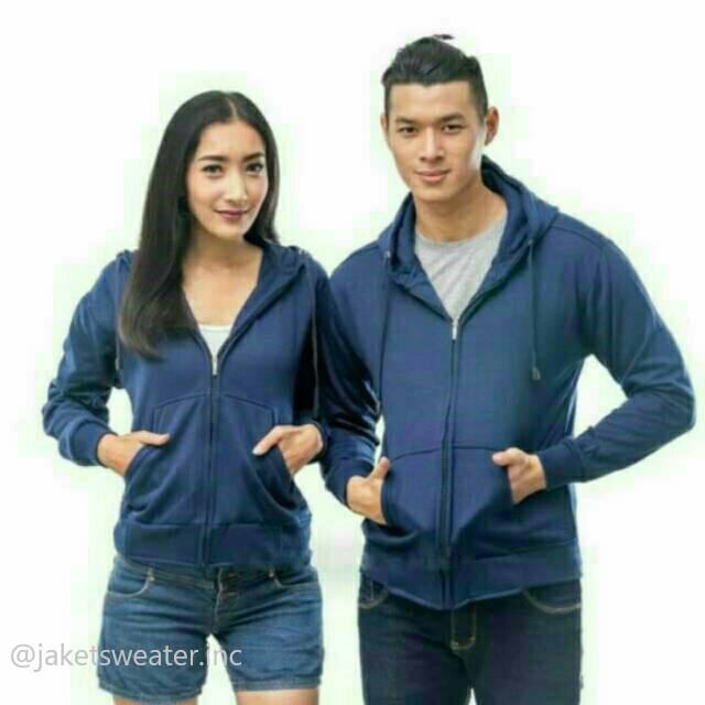 SWEATER_ID Jaket Hoodie Zipper Navy Sweater Polos Resleting Pria Dan Wanita Unisex M L XL XXL