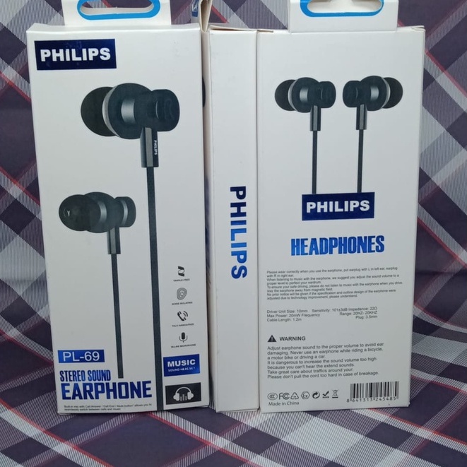 Headset Philips PL-69 Stereo Sound Earphone