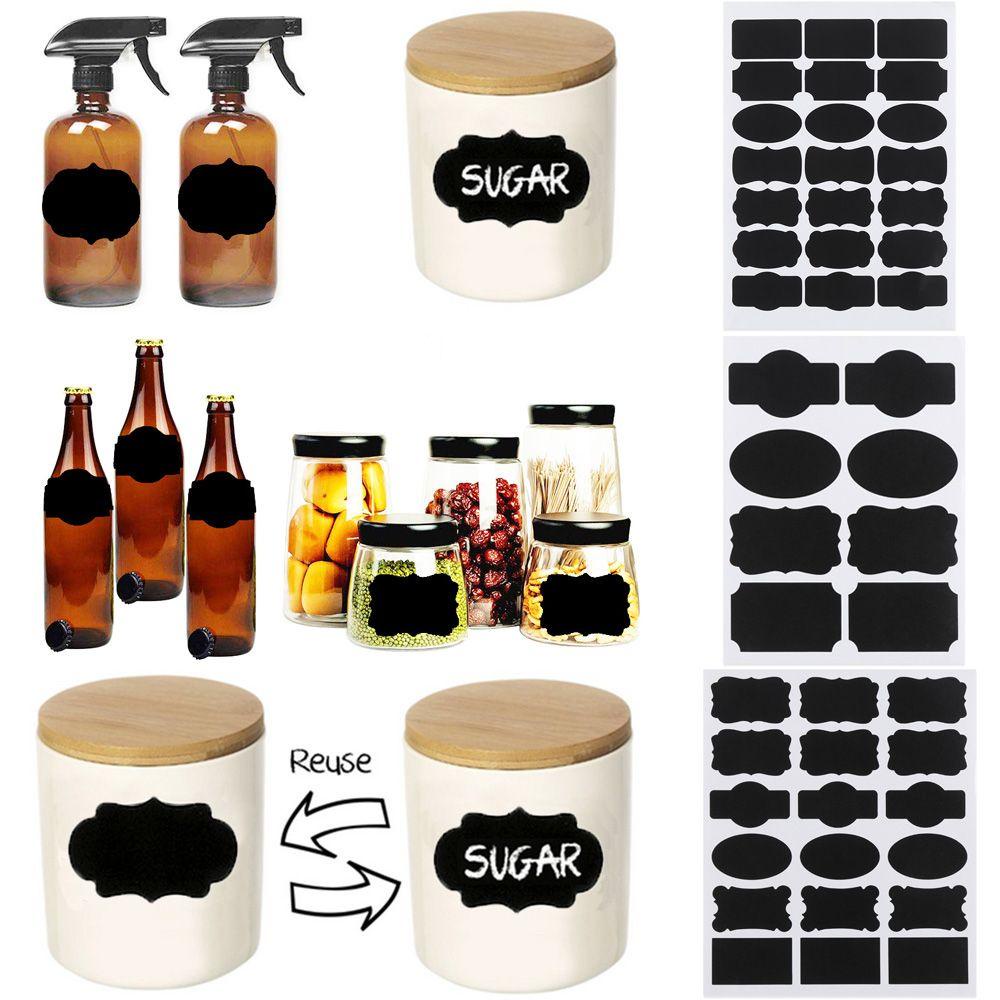 Populer Papan Tulis Stiker DIY Selai Jar Tag Bahan Vinyl Craft Organizer Bumbu Dapur Sealing Sticky