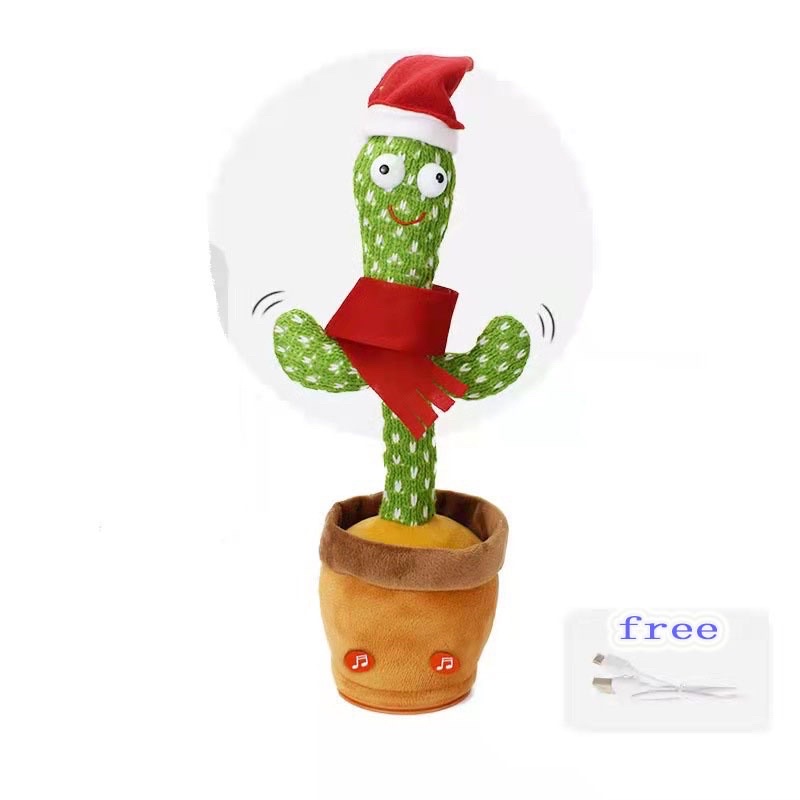 ELSOO Boneka Kaktus Goyang Boneka Joget Bisa Bicara Menyanyi Merekam Free Charger