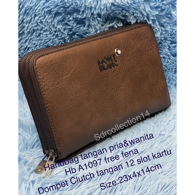 Handbag tangan tas kartu Clutch Montblanc A1097 pria/wanita free fena