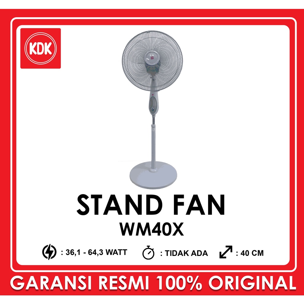 KDK WM-40-X Stand Fan 16 inch 3 Speed Kipas Angin Berdiri Original Japan Quality WM40X