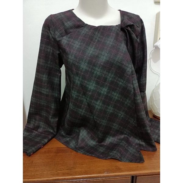 blouse wanita/blouse kotak-kotak