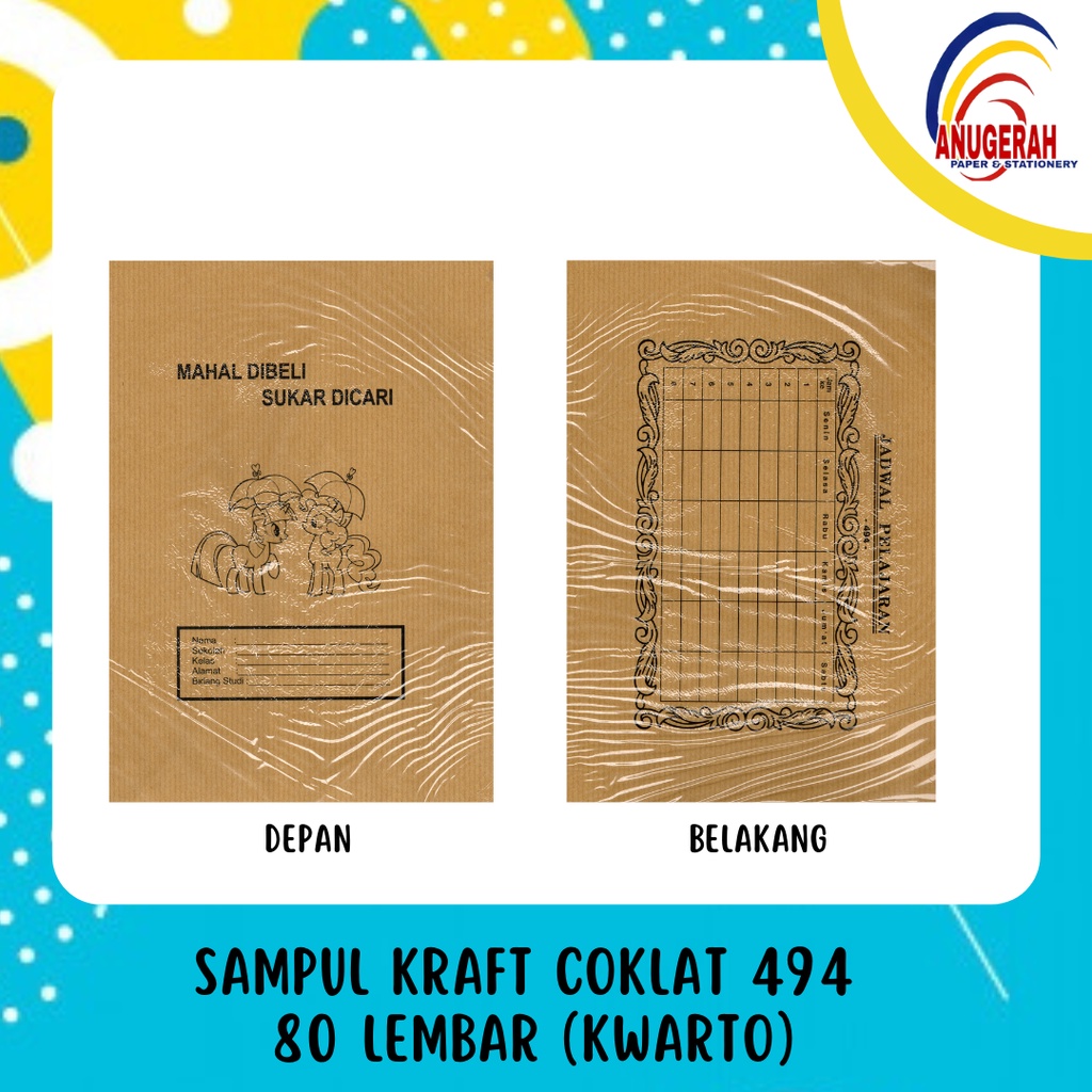 

SAMPUL KRAFT COKLAT 494 80 LEMBAR (KWARTO) (PAK)