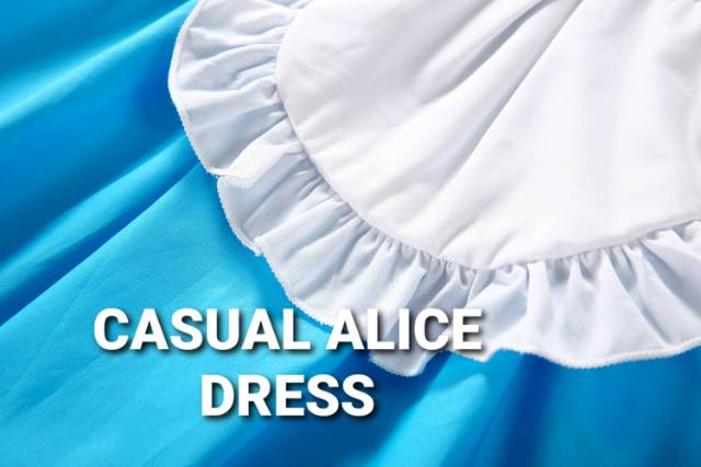 DRESS CASUAL ANAK ALICE / KOSTUM ANAK IMPORT / DRESS BIRU ANAK PEREMPUAN BAHAN TEBAL BAGUS