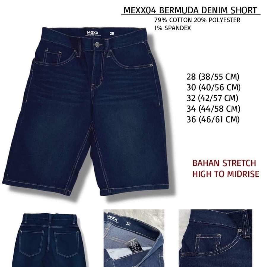 Celana Pendek Jeans Pria Murah Mexx 04 Bermuda Denim Short