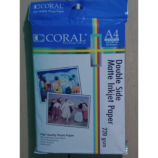 

kertas Foto | CORAL Matte Inkjet Paper | A4 | 220gsm