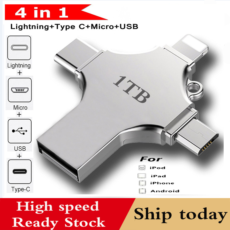 bestseller 4in1 flash drive usb 3 0 memory stick 1tb 512gb 256gb otg pendrive tipe c untuk apple and