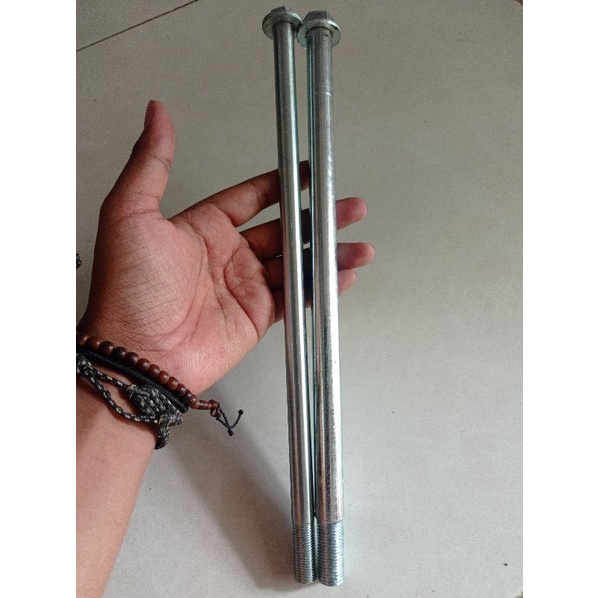 AS RODA DIAMETER 12MM DAN 15MM PANJANG 30CM / AS RODA SUPER PANJANG SUPER TRACK PANJANG 30CM /AS ROD