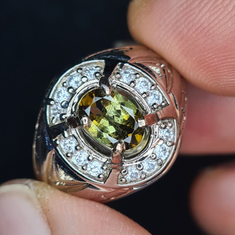 Natural Green Tourmaline 1ct Cincin Batu Hijau TM877