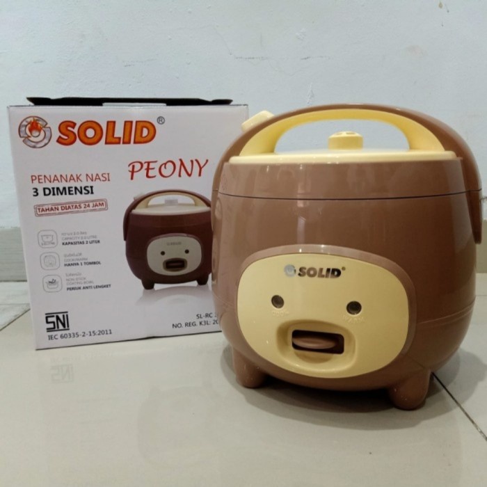 SOLID Rice Cooker 2 Liter Peony / Magic Com - Garansi 1 Tahun