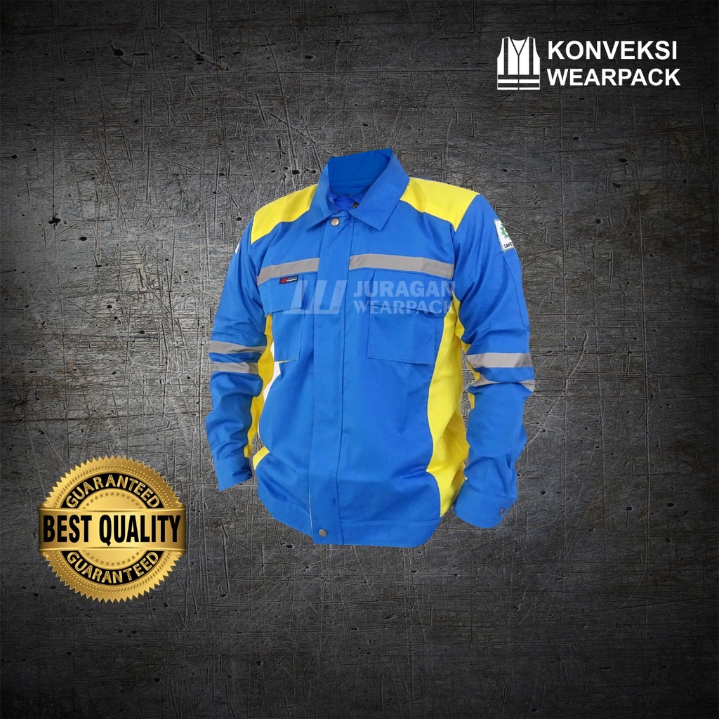 Wearpack Safety Atasan Model Ultimate Warna Biru Benhur Kombinasi Kuning