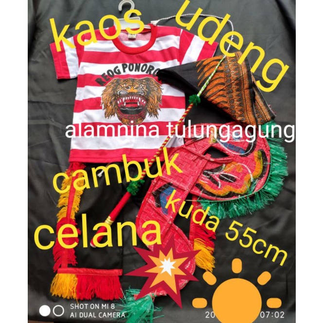 setelan kaos reog kuda lumping udeng cambuk