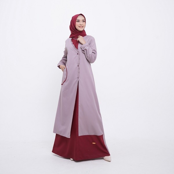 GAMIS NIBRAS NB A71 LILAC MAROON GAMIS DEWASA GAMIS REMAJA GAMIS MUSLIMAH GAMIS WARNA LILAC GAMIS MA