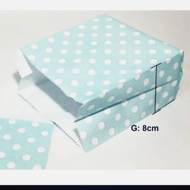 

paperbag plat kantong kertas polkadot biru 100 pcs