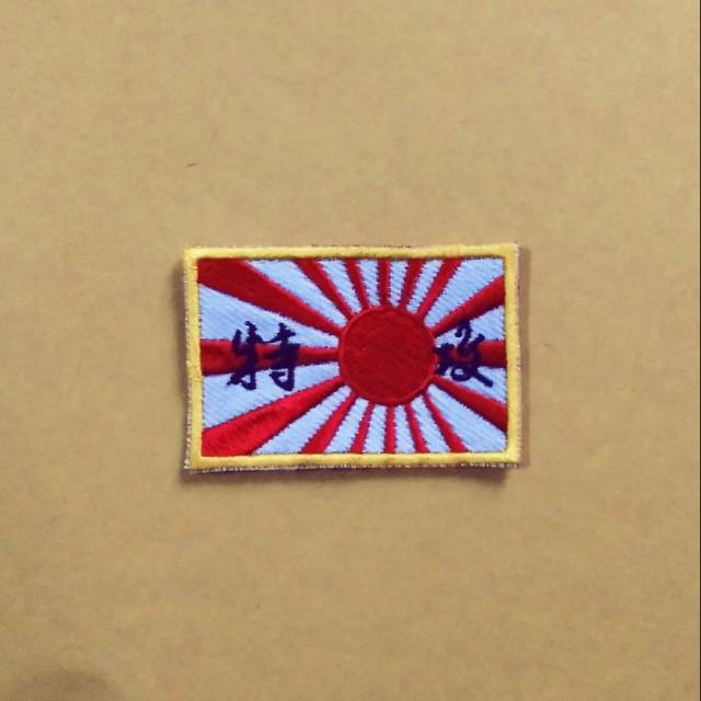 Iron patch Bordir Emblem Setrika KAMIKAZE JAPAN FLAG Bendera Jepang