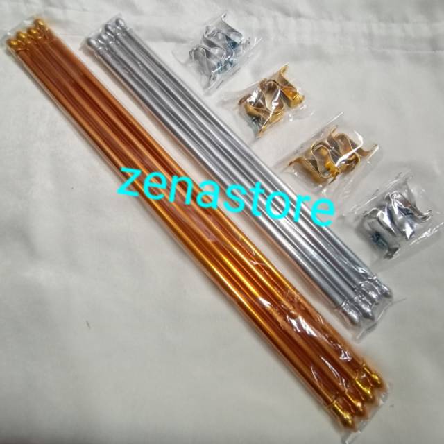 Stik gorden ikat kupu kupu /rel gorden minimalis ukuran 35cm,45cm 50cm dan 60cm  kuning/gold/silver