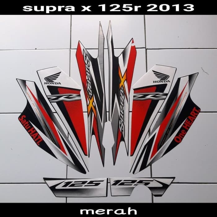 Striping Sticker Motor Supra X 125 2013 Merah
